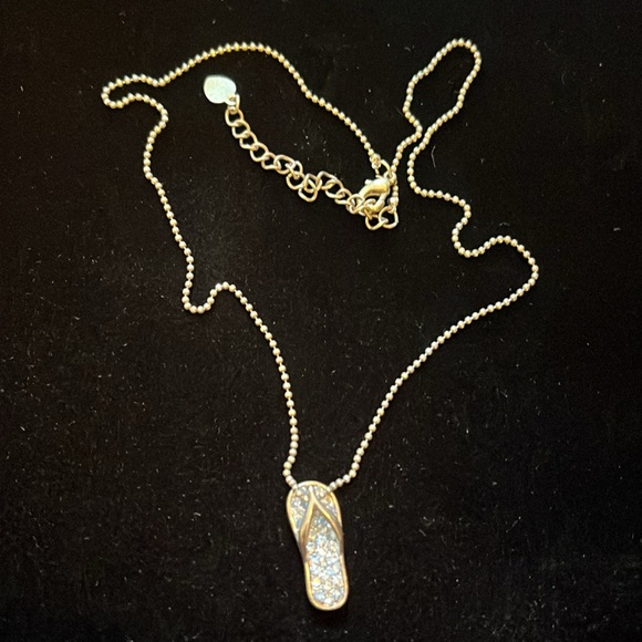 Silver Zirconia Sandal Necklace - Picture 5 of 17